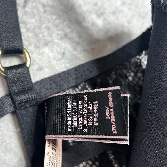 Victoria Secret Very Sexy Strappy Snake Lace Teddy W/Corset Straps 36D Black - Picture 11 of 14